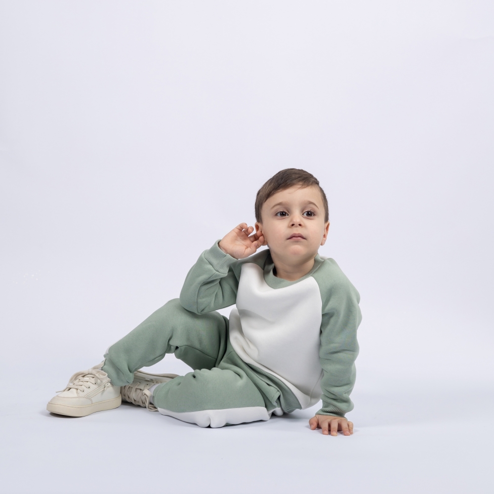 314-ОЛ. Свитшот + Штаны, олива, хлопок 65%, 35% ПЭ, 3-х нитка (начес) 98,104,110,116