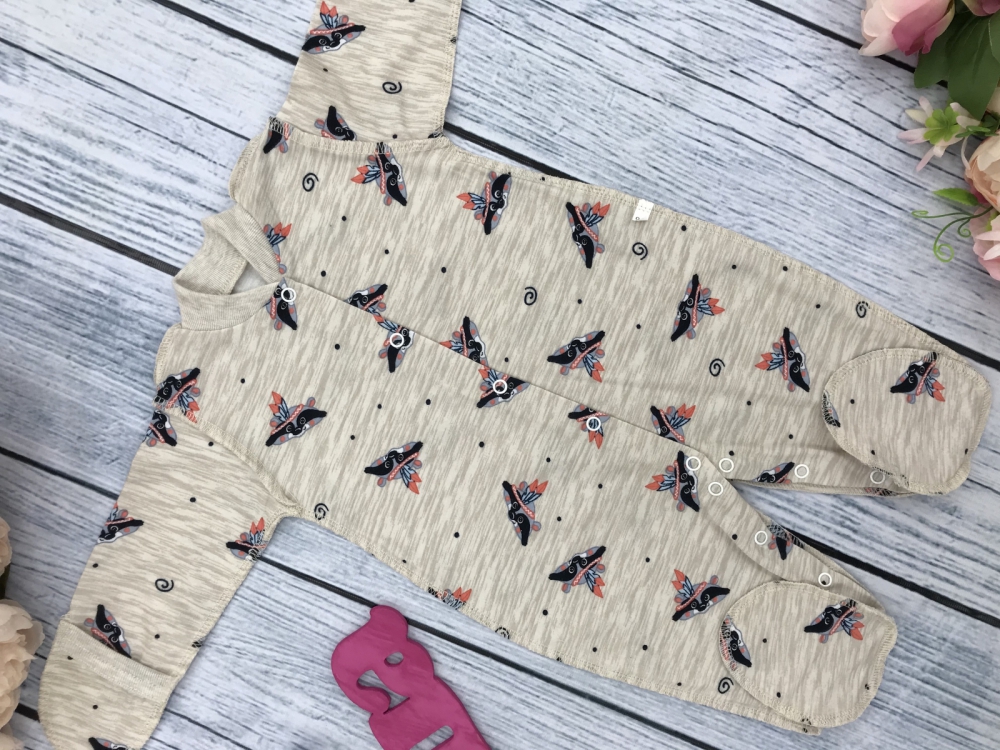 271-С. Комбинезон, хлопок 100 % кулирка 56,62,68,74,80, серый