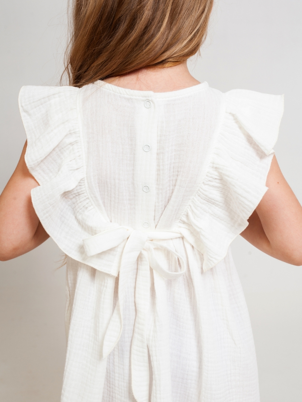 322-МО. Платье из муслина детское, хлопок 100% молочный, р. 98,104,110,116