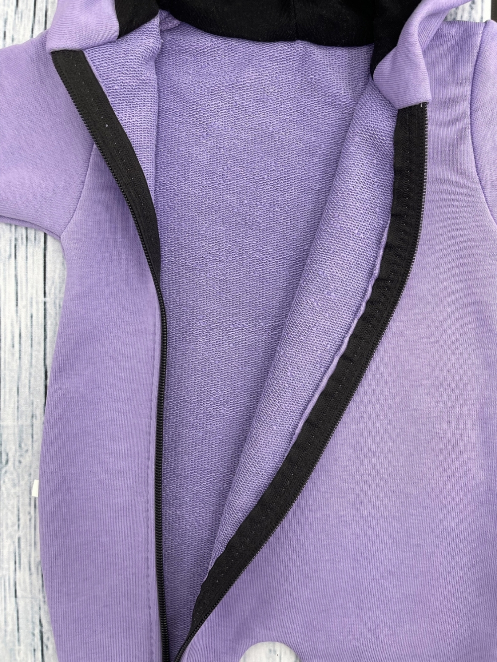 315-Л. Комбинезон с капюшоном, хлопок 65%, 35% ПЭ, 3-х нитка без начеса + интерлок 62,68,74,80