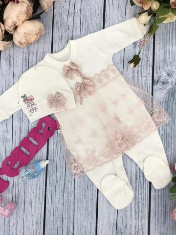 Купить оптом 258-П. Комбинезон с шапкой, хлопок 80% велюр 20% ПЭ, пудра в Дербенте