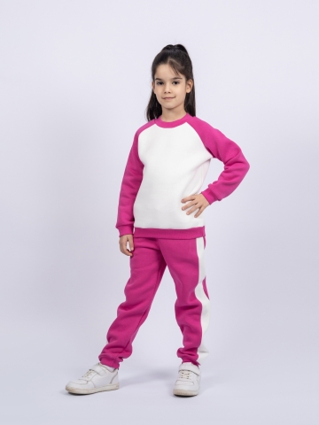 314-М. Свитшот + Штаны, малина, хлопок 65%, 35% ПЭ, 3-х нитка (начес) 80,86,92