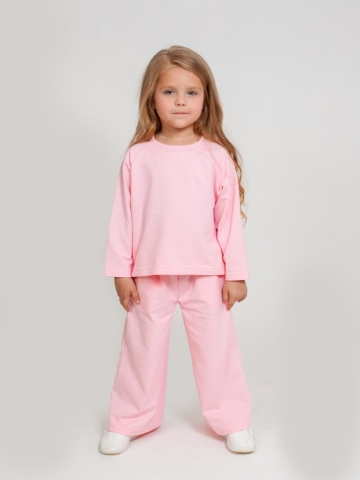 323-Р. Костюм детский Палаццо, розовый, хлопок 70%, 25% ПЭ, 5% лайкра, футер 2-х нитка без начеса, размеры 86,92,98,104,110,116