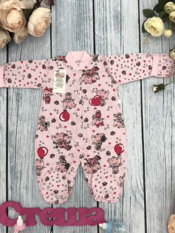 Купить оптом 295-Р. Комбинезон, хлопок 100 % кулирка 56,62,68,74,80, розовый в Дербенте