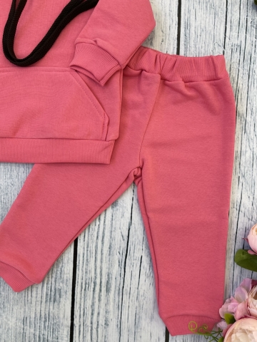 311-М. Свитшот с капюшоном + Штаны, хлопок 65%, 35% ПЭ, 3-х нитка ( без начеса) малина 98,104,110,116